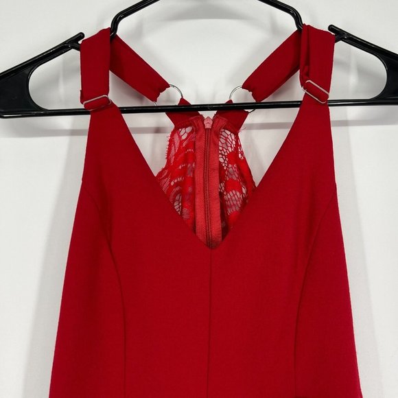Velvet Torch Dress Red V Neck Lace Racerback Mini Sheath NWT - Picture 3 of 9